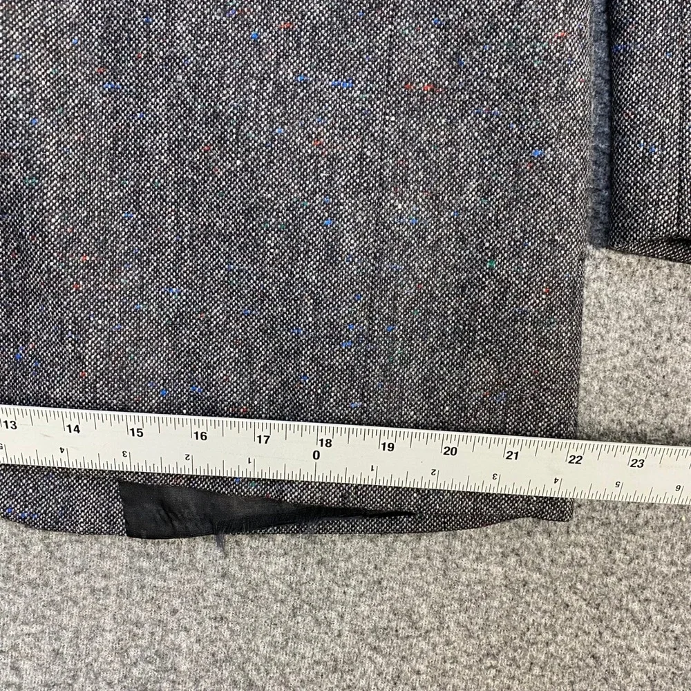 Vtg 80s Burberrys Nordstrom Gray Donegal Tweed Blazer 42R Wool Sport Coat USA